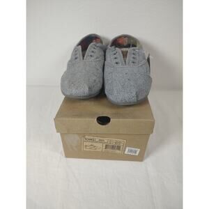 Toms Men's Cordones Lace-up Casual Sneakers Size 7 Gray Wool Fleck Color NWT Box